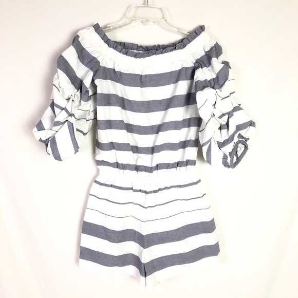 Alexis Dresses & Skirts - Alexis White and Grey Striped Romper